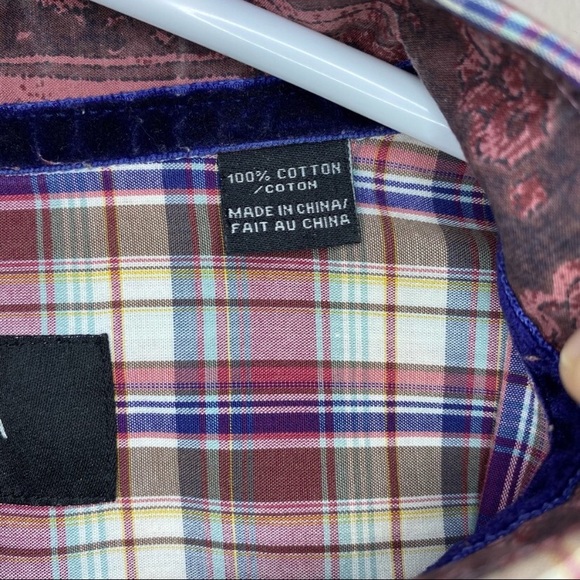 Tallia Men’s Red Plaid Button Down Shirt - Picture 7 of 9